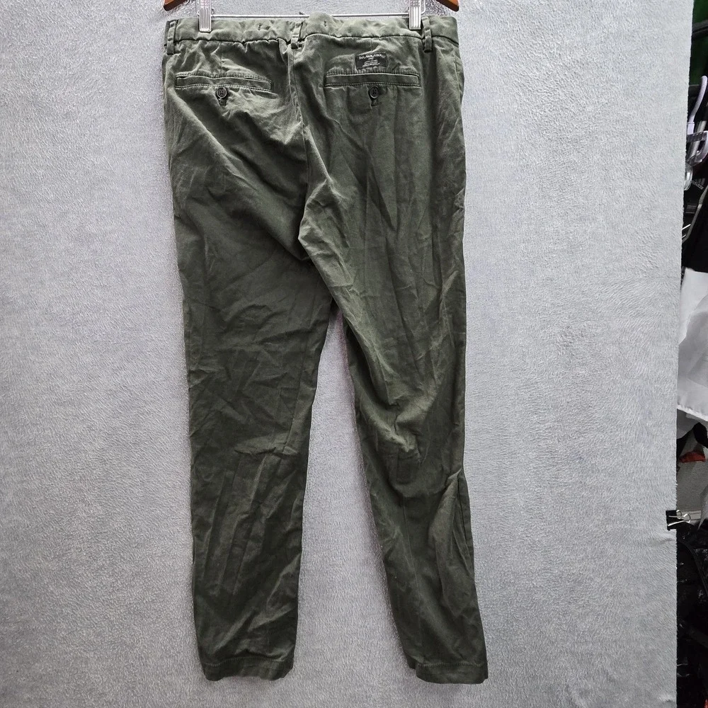 Banana Republic Men Pants‎ 33X32 Green Chino Twill Lived-In Skinny Fit
